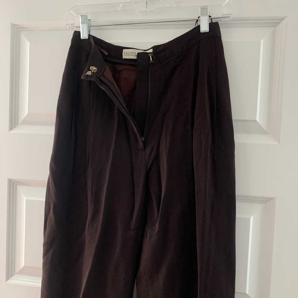 vintage brown wool blend trousers, fully lined